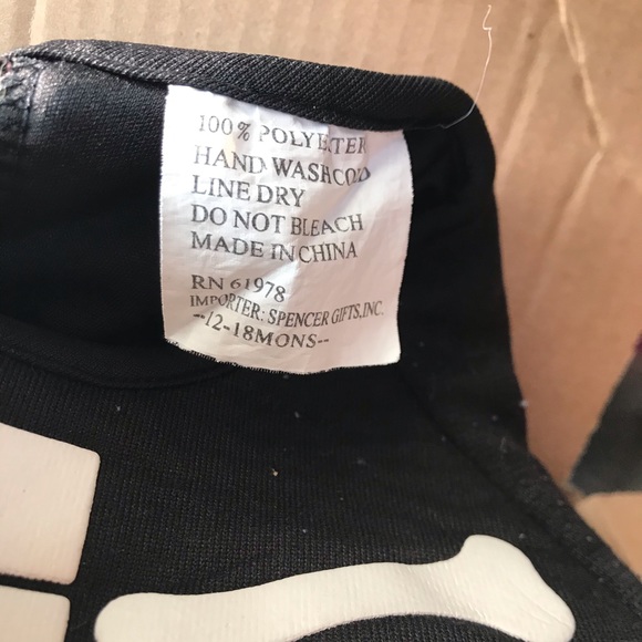 Skeleton Baby  Costume Padded Vest 12 - 18 m - Picture 3 of 12